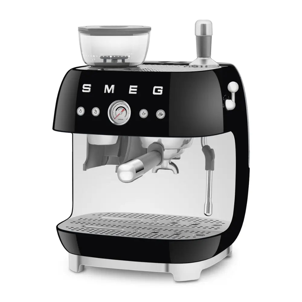 SMEG EGF03BLUK 50's Style Espresso Coffee Machine with Grinder & 20 Bar Pump