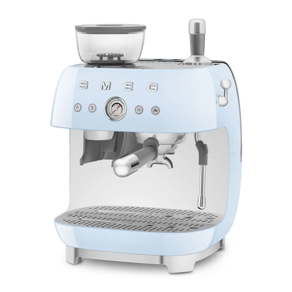 SMEG EGF03BLUK 50's Style Espresso Coffee Machine with Grinder & 20 Bar Pump