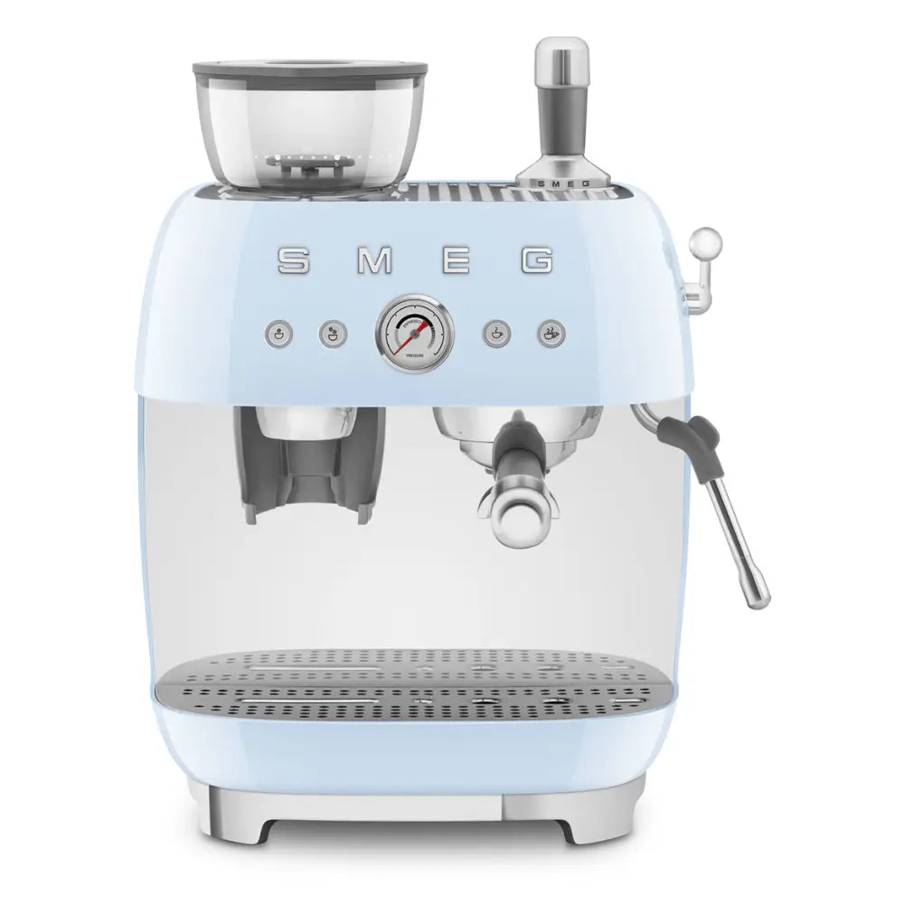 SMEG EGF03BLUK 50's Style Espresso Coffee Machine with Grinder & 20 Bar Pump